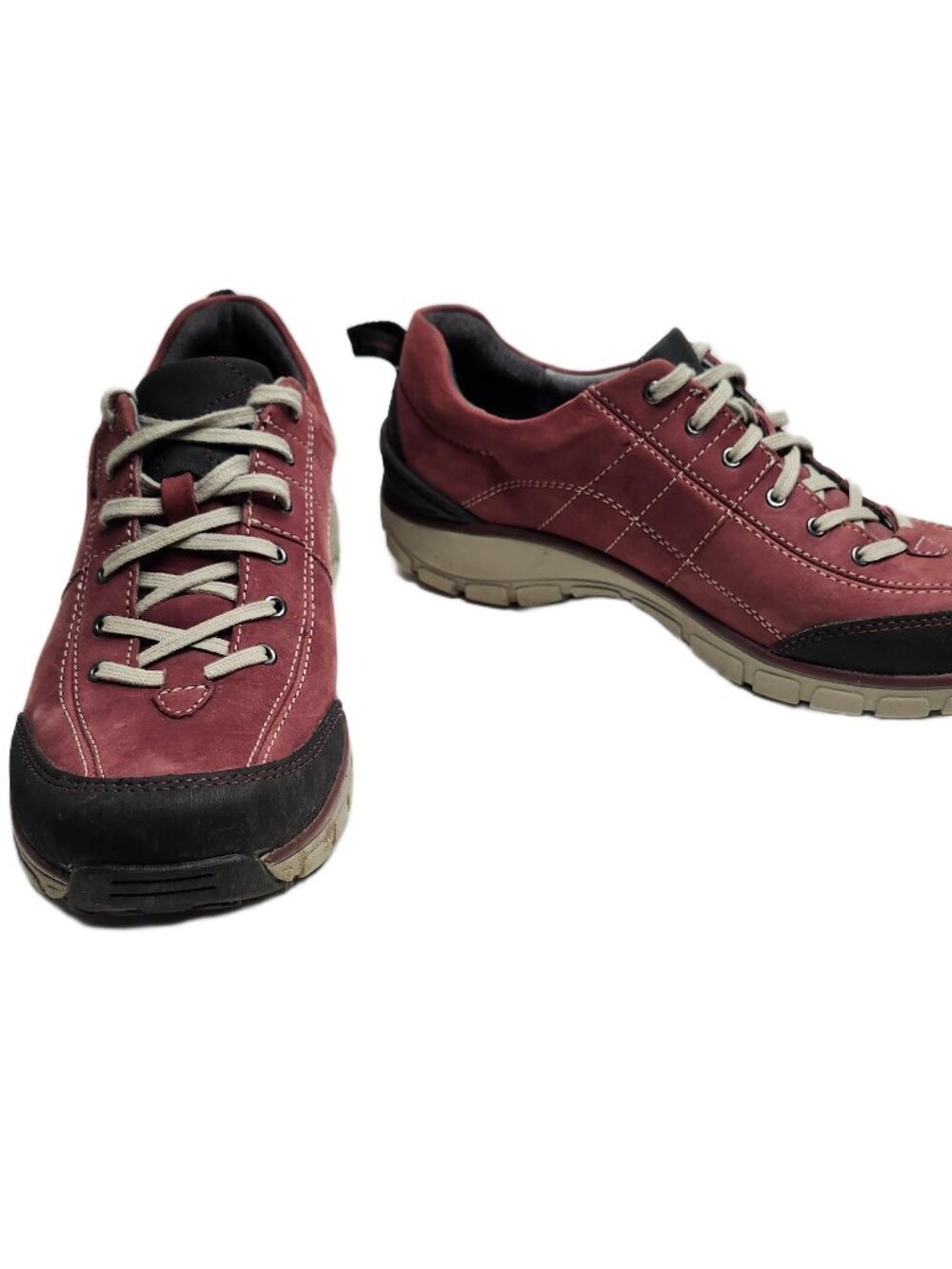 Clarks Wave Walk Burgundy Waterproof Leather Shoes Women's Size 12
